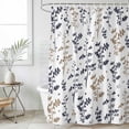thumbnail image 6 of Grey Brown Botanical Shower Curtain Set - Small 36" x 72" Washable Bathtub Curtain with 12 Hooks, Watercolor Spring Floral Summer Leaf Waterproof Fabric Shower Curtains for Bathroom/Bathtub Décor, 6 of 6