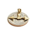thumbnail image 5 of New 14k Yellow Gold Dumbbell weight lifter Pendant charm gift fine jewelry 1.9g, 5 of 12