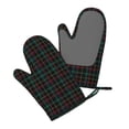 thumbnail image 5 of Hirioo Buffalo Plaid Dark Green for Silicone Oven Mitts for BBQ, Baking, Cooking, Set of 2, Heat Resistant 260℃, Non-Slip Kitchen Essentials, 5 of 6