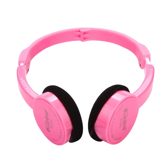 Injueey Auriculares estéreo de alta con cable de 3,5mm para niños, plegables, con micrófono, sonido estéreo HD, auriculares Cables de audio/vídeo rosa 1.1 metros
