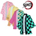 thumbnail image 2 of Anime Demon Slayer Kimetsu Geen Yaiba Haori Kimono Cosplay Kostuum Agatsuma Zenitsu Tomioka Giyuu Zomer Kostuums Jas ShirtS Gao Jinjia LED, 2 of 2