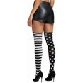 thumbnail image 5 of ToBeInStyle Women's Polka Dot And Striped Thigh High Socks -Black/White, 5 of 5