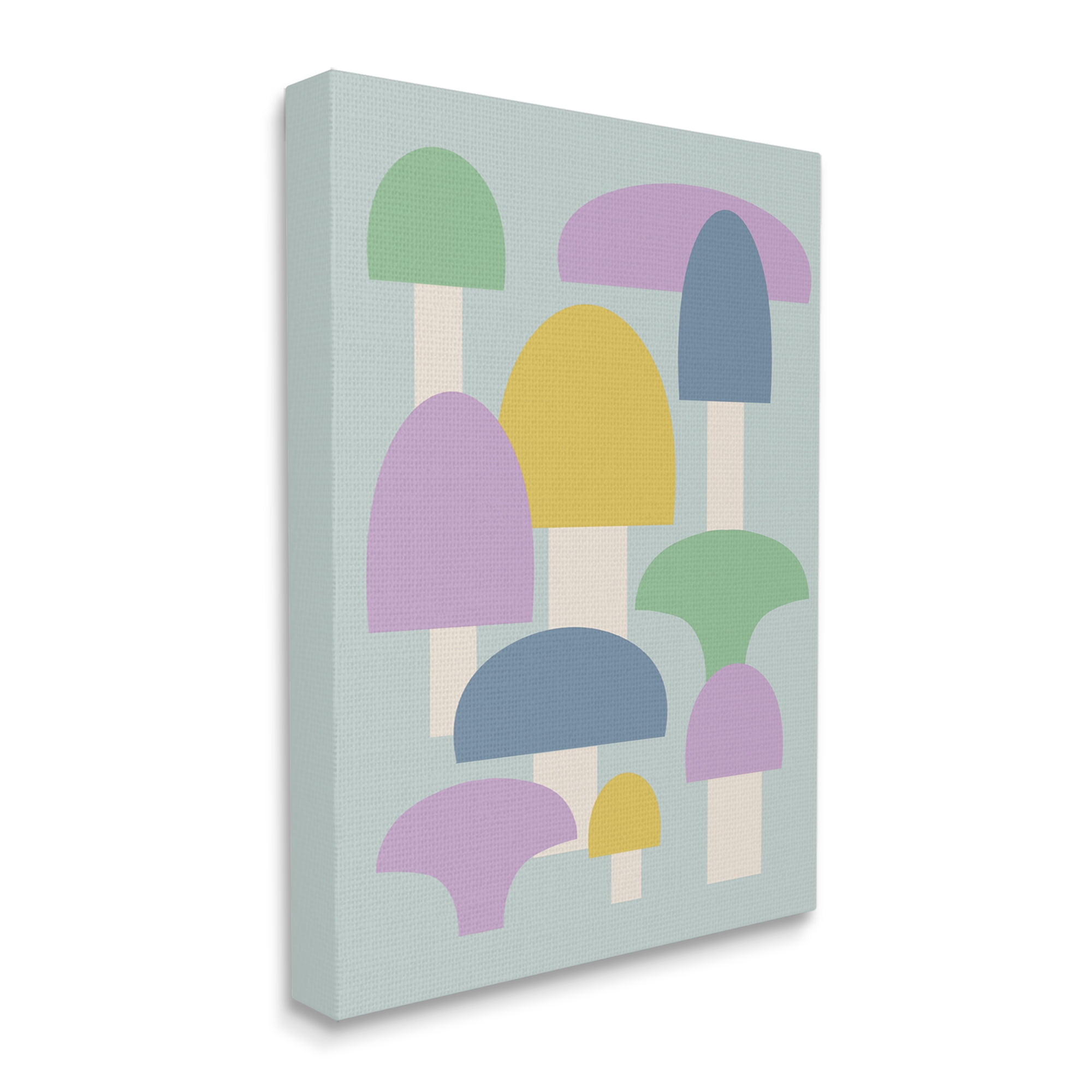 Stupell Industries Pastel Mushroom Shapes Botanical & Floral Painting Gallery Wrapped Canvas Art Print Wall Art, 24 x 30