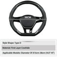 thumbnail image 6 of D-Shape Car Steering Wheel Cover Non-Slip Car Steering Wheel Protector Universal for Diameter 38cm, Black, 6 of 8
