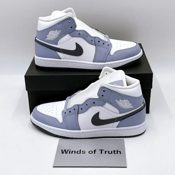 Ni-k-e Air Jordan 1 MID DQ8426-145 White/Indigo Haze Men's Shoes US3-18 New