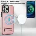 thumbnail image 6 of Decase Strong Magnetic Case for iPhone 15 Pro Max,Compatible with Mag-Safe,Military-Grade Shockproof PU Leather Slim Phone Case Hidden Kickstand Cover for Apple 15 Pro Max,rosegold, 6 of 7