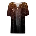 thumbnail image 3 of TYGHBN Women Summer Fashion Tops Printed V Neck Short Sleeved Shirts Casual Loose Comfortable Tops Small Tops Woman Shirts Short Sleeve Shirt Light Ladies Long Sleeve Shirts Long Sleeve Undershirts, 3 of 3