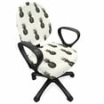 thumbnail image 1 of Tropical Office Chair Slipcover, Hand Drawn Sketch Illustration of Pineapples on Off-white Background, Protective Stretch Decorative Fabric Cover, Standard Size, Charcoal Grey and Ivory, by Ambesonne, 1 of 5