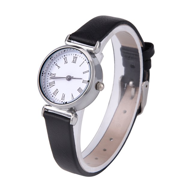 QIILU Montre de Mode, Petite Mini Montre, Petite Montre Simple Exquise Mode Femme Montre Habillée Rétro Cuir Mini Montre-Bracelet