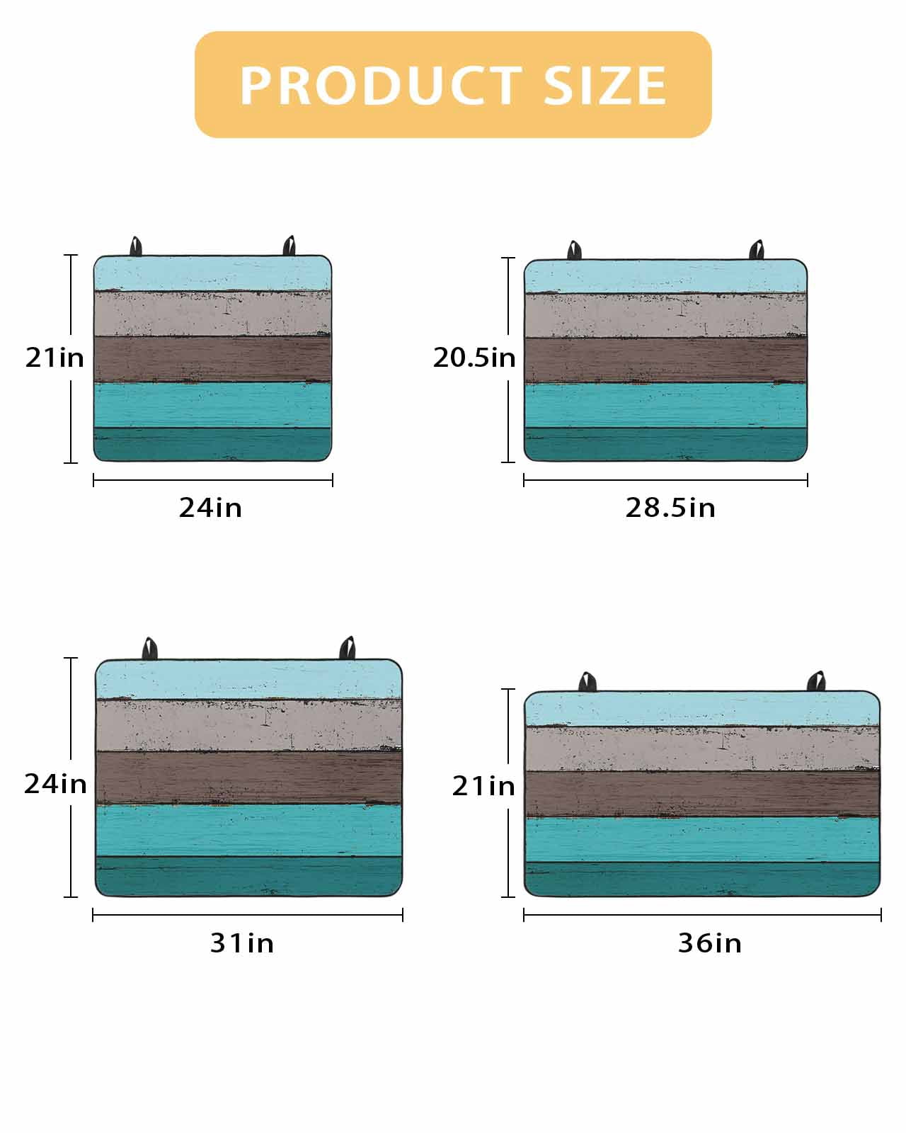 nqOlkjepod Large Induction Cooktop Protector Mat 24"x21", Aqua Grey Stove Top Covers for Electric Stove, Vintage Stripe Farmhouse Wood Grain Ombre Stove Burner Cover Mats, Glass Top Stove Cover