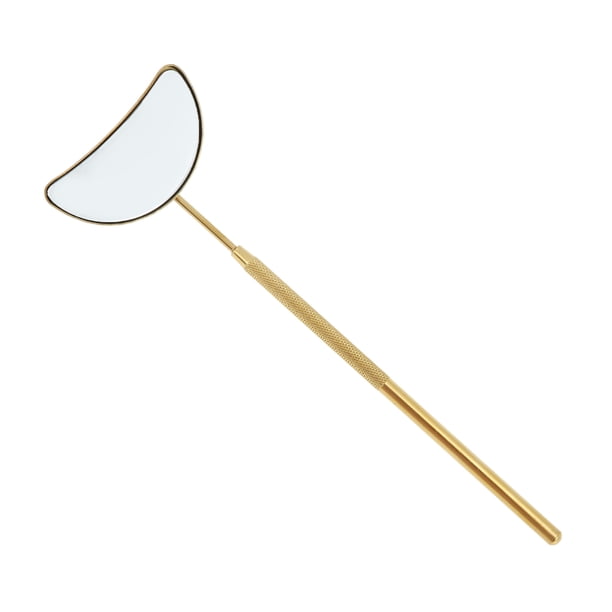 Espejo de pestañas de patrón de media luna de 1 pieza de Unique Bargains, tono dorado de acero inoxidable