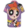 thumbnail image 6 of The Powerpuff Girls Casual Short Sleeve Shirt Lapel Collar Shirt Summer Beach Shirt XS, 6 of 8