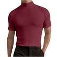 thumbnail image 3 of Zedker Mens Basic Mock Turtleneck Short Sleeve Solid Casual T-Shirt Pullover Tops Slim Fit Tops Soft Basic Tees, 3 of 10