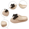 thumbnail image 7 of Suede Platform Slippers for Women Sweet Bowknot Winter Plush Warm Comfy Soft Sole Nonslip Casual Slip on House Shoes White Size 7.5, 7 of 7