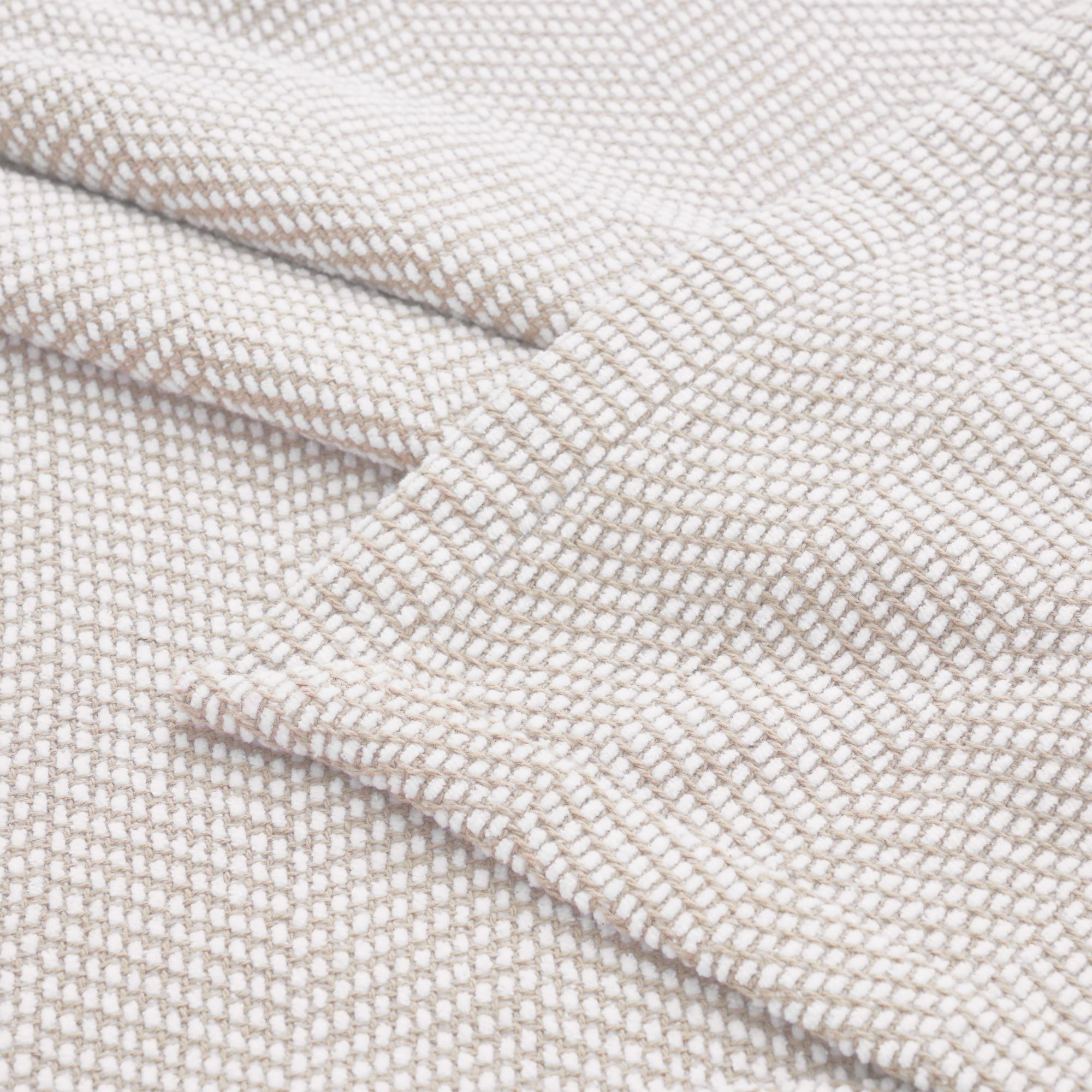 Superior Chrisney Chevron Cotton Blanket, Full/Queen, Tan