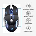 thumbnail image 5 of Uciefy Wireless Gaming Mouse Optical LED Rechargeable Silent Mice Portable 6 Buttons with USB Receiver Black, 5 of 6
