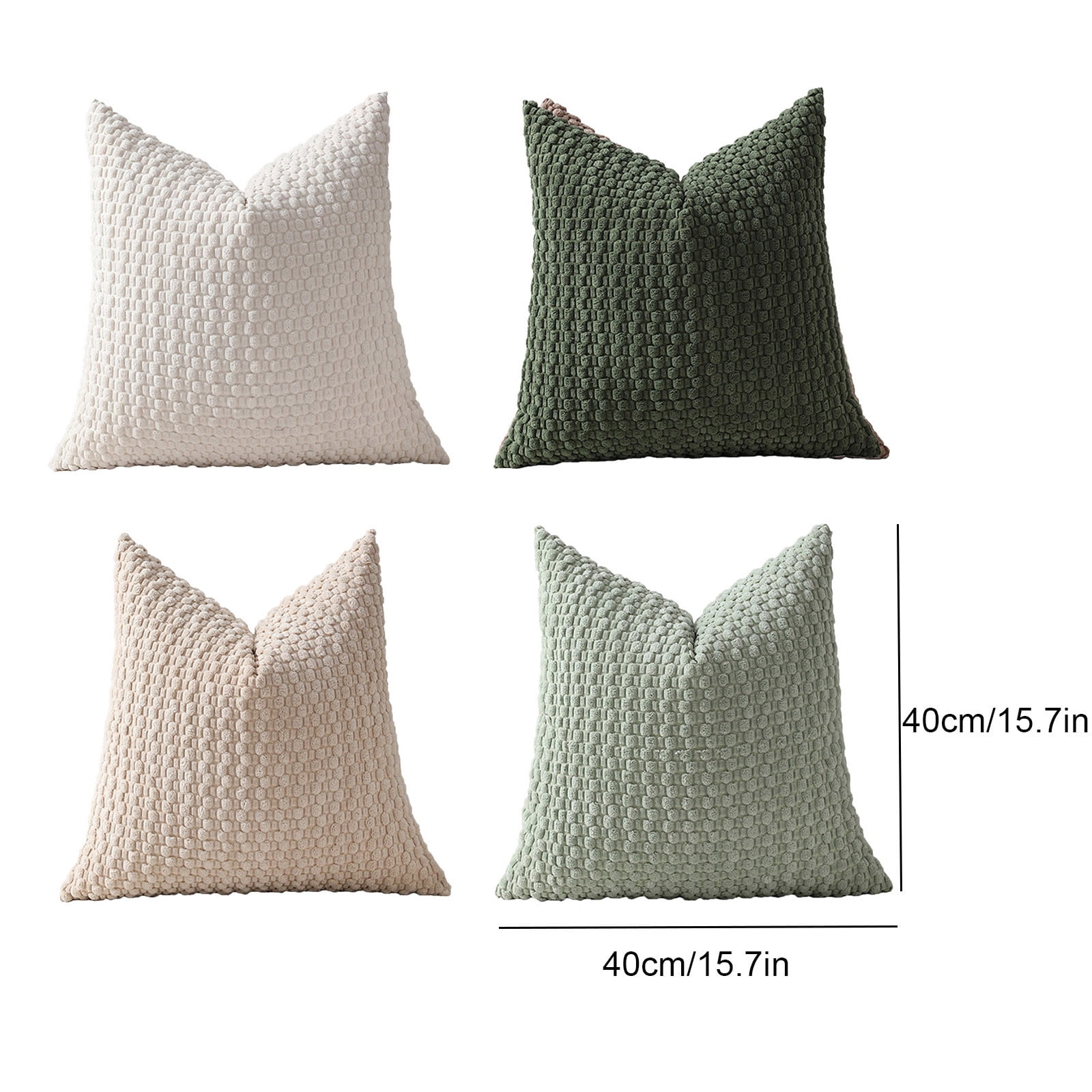 Pack of 4 Neutral Decorative Throw Pillow Covers Farmhouse Boho Home Decor Striped Corduroy Square Pillowcases 18 x 18 Inch Beige Chocolate (Pillow core not included）