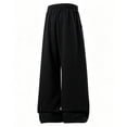 thumbnail image 5 of Men's Wide Leg Sweatpants Drawstring Elastic Waist Baggy Casual Loose Straight Leg Solid Color Lounge Pants with Pockets, 5 of 7