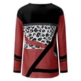 thumbnail image 4 of TINZ Femmes Mode Décontractée Col Rond Imprimé Léopard Flanelle Brossée Manches Longues Haut Femmes Coupe Ample Hauts Athlétiques Femmes Hauts Spandex Haut Actif Paquet Femmes, 4 of 5