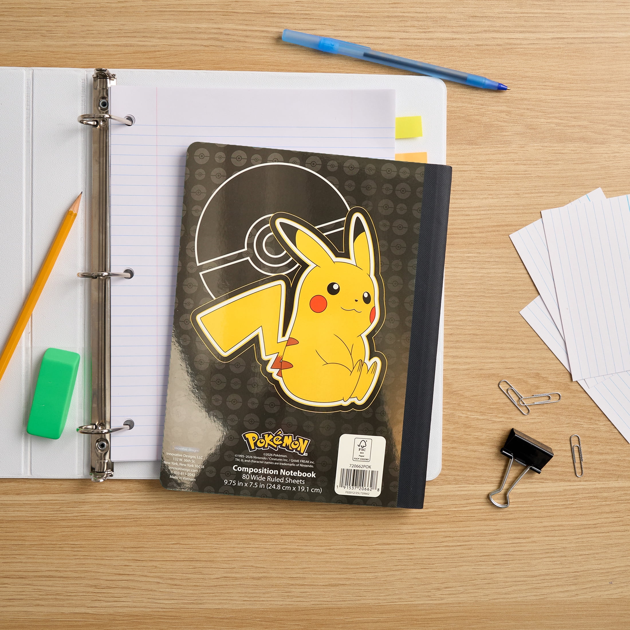 Pokémon Wide Ruled Composition Notebook, 80 Sheets, 7.5 x 9.75 inches