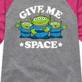 thumbnail image 3 of Toy Story - Aliens Give Me Space  - Toddler And Youth Girls Raglan Graphic T-Shirt, 3 of 5