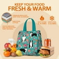 thumbnail image 5 of Australian Shepherd Pioneer Flower Insulated Lunch Bag for Women & Adults,Large Portable Soft Cooler Lunch Bag,Thermal Food Storage Tote with Pearl Cotton,8.66L,8.75x5.75x9.5 Inch, 5 of 6