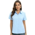EFINNY Womens Button Down Shirts Short Sleeve Work Dress Shirts, Ladies