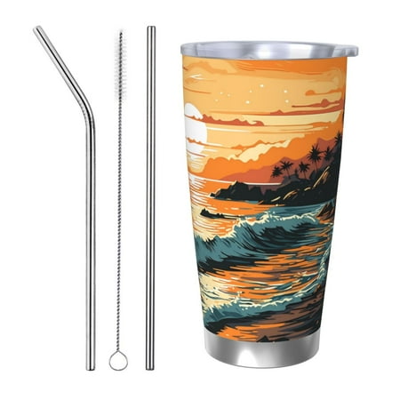 

Coaee Serene Ocean Sunset for 20oz Insulated Kettle Water Bottle For Running Hiking Cycling Climbing Men S Woman Insulated Water Bottle-Straw Three-piece Set
