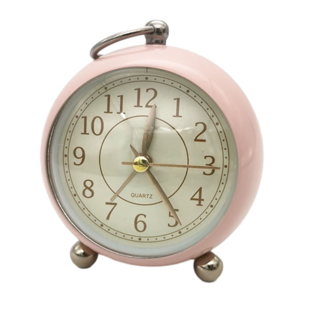Reloj despertador vintage de metal for mesa, con anilla for colgar de 3,5 pulgadas, estilo sencillo, silencioso, con luz nocturna