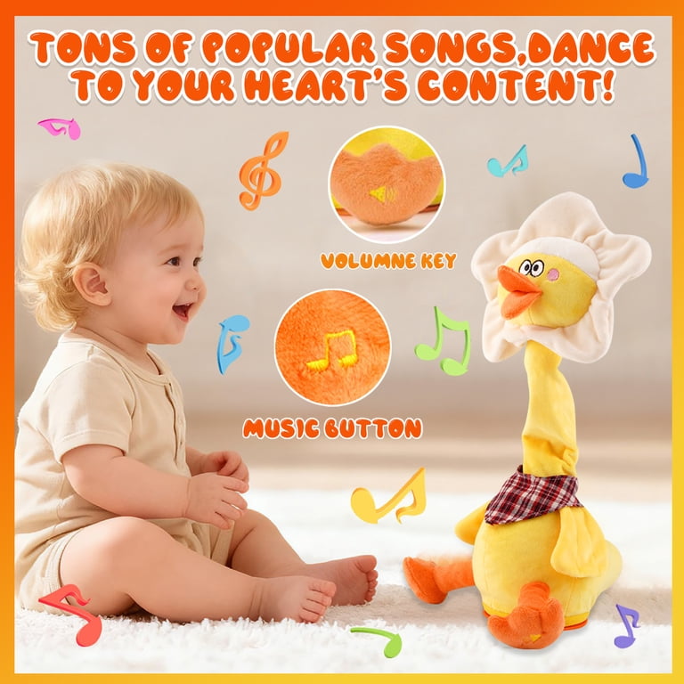 Dancing Duck Toys for 1-3 Year-Plush Toy with Talking and