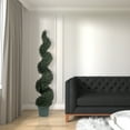 thumbnail image 3 of Vickerman 72" Artificial UV Resistant Pond Cypress Spiral in Two Tone Green Pot., 3 of 4