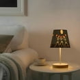 thumbnail image 2 of Yayeee Mini Table Lamp 10.8" Dimmable with Fabric Shade 3 Color Temperatures, Black Halloween Dancing Skeleton, 2 of 7