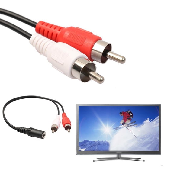 Nuboxa 3.5mm1/8" Stereo Female to 2 Male RCA Jack Adapter AUX Audio Splitt Y N3N4