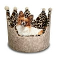 thumbnail image 3 of Precious Tails Luxury Leopard Print Crown-Shaped Bed for Small Dogs and Cats - Cozy, Stylish, and Plush Pet Bedding with Royal Design, 3 of 10