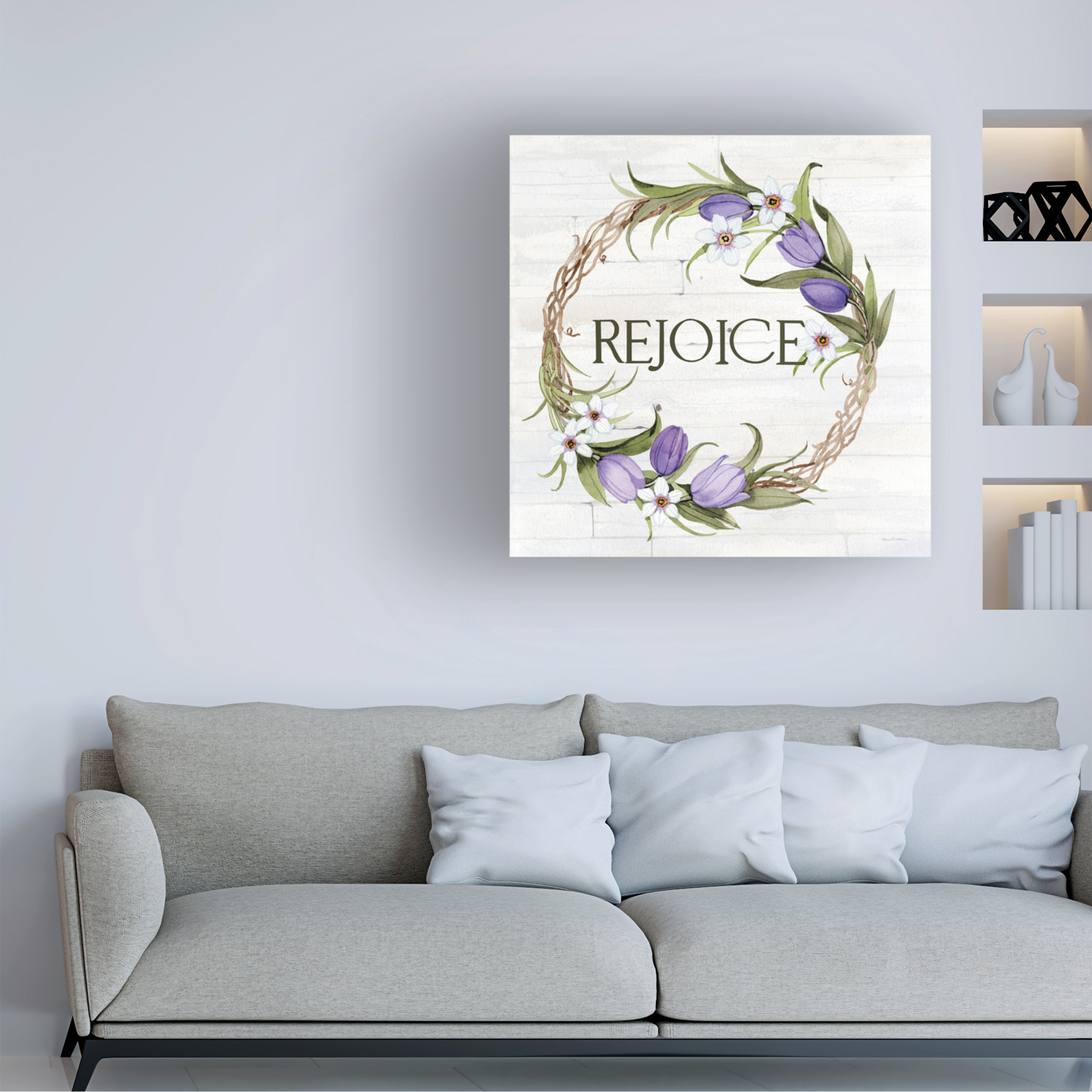 Trademark Fine Art 'Wreath with Words I v2' Canvas Art by Kathleen Parr McKenna