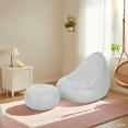 thumbnail image 6 of Inflatable Lounge with Footstool PVC Flocking Water Proof Folding Blow Up Couch Inflatable Sofa Chair for Home Camping Grey, 6 of 6