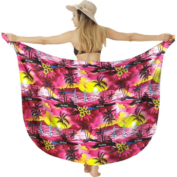 HAPPY BAY Women's Bikini Skirt Sarong Swimwear Cover up Bathing suit Summer Wraps Swimsuit Beach Wrap Coverups for Women One Size Pink_V653