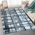 thumbnail image 3 of Modern Area Rug, Geometric Pattern Print Velvet Plush Carpet Distressed Accent Rug, 3 of 9