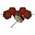 thumbnail image 3 of IBA Indianbeautifulart Boutons Rouges Gravés 10 Pcs Meubles Boutons Festonnés en Bois Tirette de Tiroir Rustique, 3 of 3