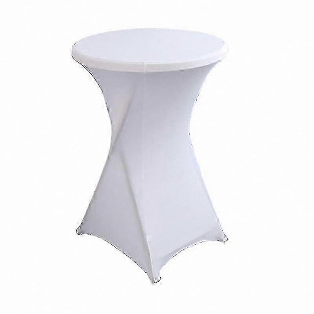Stretch Spandex Table Cover for 60cm-110cm Bistro Tables, White Cocktail Decorative Cover for Standing Events and Parties
