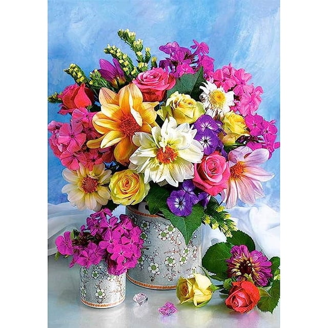 Kit de pintura de diamante 5D (30 x 40 cm), kit completo de pintura de diamante, punto de cruz, pedrería y flores, pintura por número para decoración de pared, sala de estar, dormitorio, oficina.