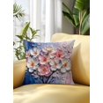 thumbnail image 2 of Outdoor Pillows Waterproof, Pink Flowers Abstract Bedding Throw Pillows with Insert for Couch Sofa Bed, Vintage Country Floral Modern Art 16x16 Inch Pillowcases Decorative Patio Pillow Set of 1, 2 of 8