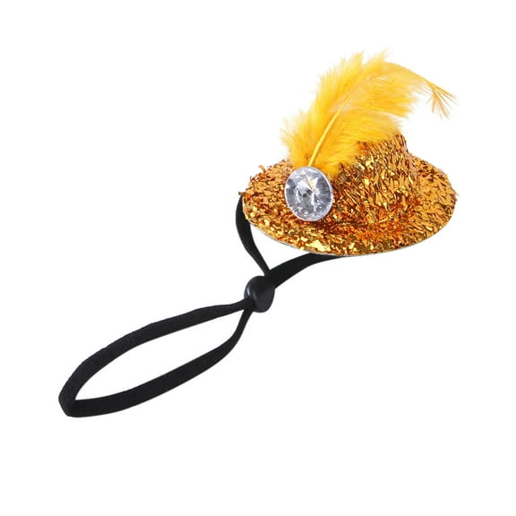 WEIXF Funny Hats For Small Animals Pet Chicken Hats For Hens Tiny Funny Chicken Accessories Feather Top Hat With Adjustable Elastic Chin Strap Rooster Poultry Show Floppy Dog Ears Dogs First Birthday