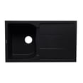 thumbnail image 2 of Pemberly Row Black 34" Single Bowl Granite Composite Kitchen Sink w/ Drainboard, 2 of 9