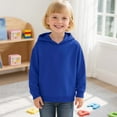 thumbnail image 2 of Fgnfyis Girls Hoodie Long Sleeve Solid Color Pullover Top for Kids and Tweens Casual Wear Comfortable Everyday Sweatshirt Blue 8-9 Years, 2 of 4