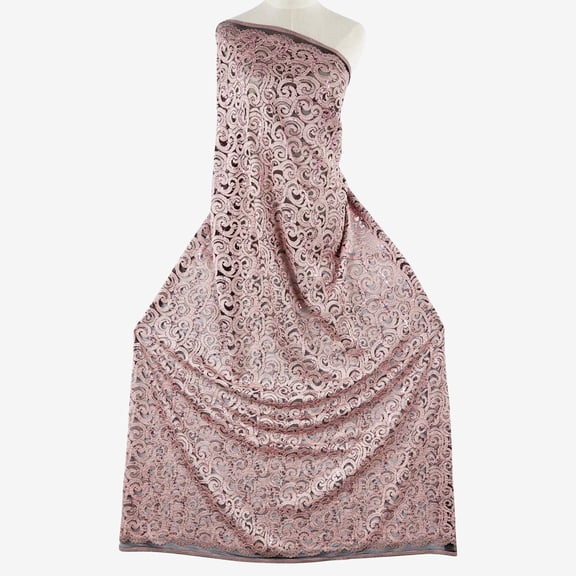 Zelouf Natasha Floral Trans Lace , Sewing, DIY, Crafts Fabric by the Yard, Apricot/black, 3 Yard