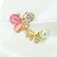 thumbnail image 3 of Broche de mariposa con perlas de Cristal jinwen Ramillete Rosado Broche de perla con broche de flor, 3 of 7