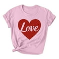 thumbnail image 3 of VKOYWKM Women's Valentines Day T Shirts Romantic Love Heart Graphic Tee Tops Short Sleeve Crew Neck Valentine Gift Tee Casual Hearts Tops, 3 of 6