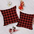 thumbnail image 2 of 2 Pack Waterproof Outdoor Christmas Pillow Covers 16x16 Inch Red and Black Buffalo Plaids Checked Throw Pillow Cases New Year Winter Farmhouse Decorations Cushion Cover Double Sided, 2 of 5