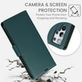 thumbnail image 7 of Wallet Case for Samsung Galaxy S24 Ultra, Solid color Premium PU Leather Magnetic Flip Folio Case with  Wrist Strap & RFID Blocking Credit Card Slots Kickstand Shockproof Phone Cover,Green, 7 of 7